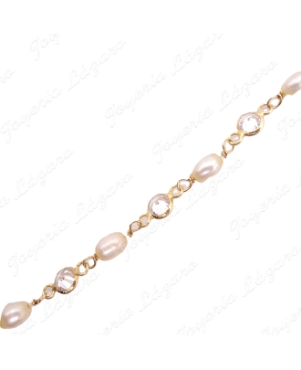 GARGANTILLA ORO 18KT SEMINUEVA PERLAS RIO+CIRCONITAS BOCEL