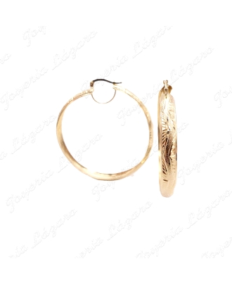 PEND. AROS ORO 18KT SEMINUEVOS 1/2 CAÑA CHAPA  TALLADOS 5.8ANCHOX45INT                              