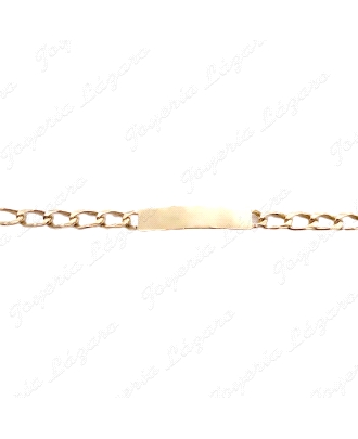 ESCLAVA ORO 18KT OCASION  CHCPA BRILLO BARBADA TALLADA MACIZA C. CAJA                               