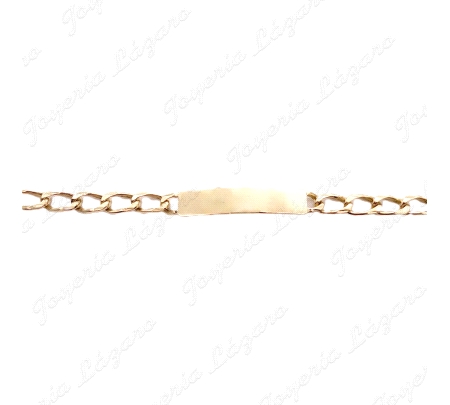 ESCLAVA ORO 18KT OCASION  CHCPA BRILLO BARBADA TALLADA MACIZA C. CAJA                               