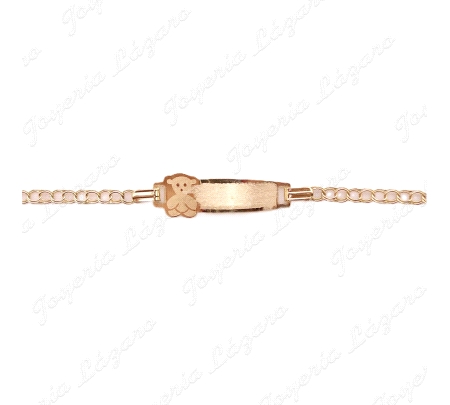 ESCLAVA BEBE ORO 18KT OCASION PLACA MATE OSITO                                                      