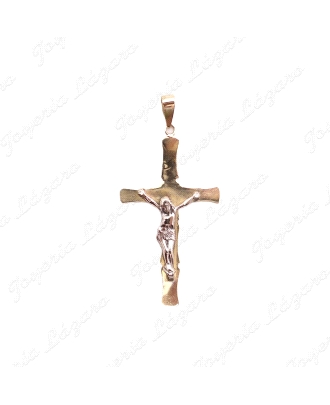 CRUZ ORO 18KT OCASION CRUZ CHAPA Y CRISTO EN BLANCO 23X42 SIN ASA                                   