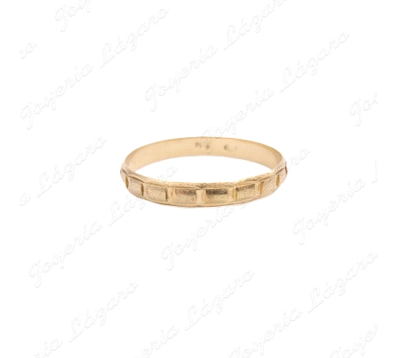 ALIANZA ORO 18KT OCASION 3MM RECTANGUOS EN RELIEVE