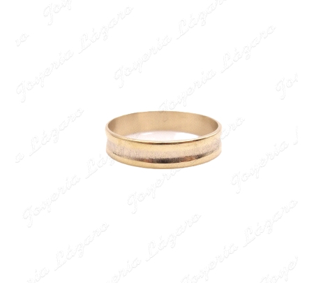 ALIANZA ORO 18KT OCASION 4MM BICOLOR SURCO CENTRO