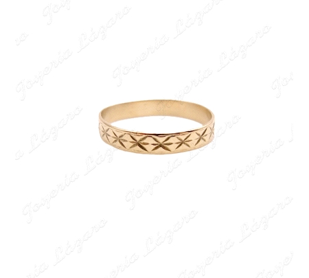 ALIANZA ORO 18KT OCASION 3MM TALLADO ESTRELLA