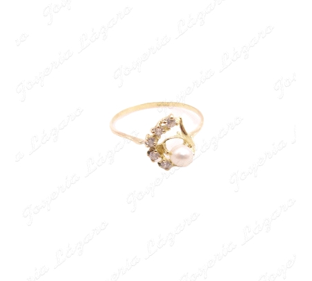 SORTIJA ORO 18KT SEMINUEVO PERLA PASADA+ARCO CIRCO.