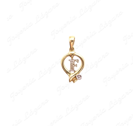 COLGANTE ORO 18KT SEMINUEVO CORAZON F EN CENTRO                                                     