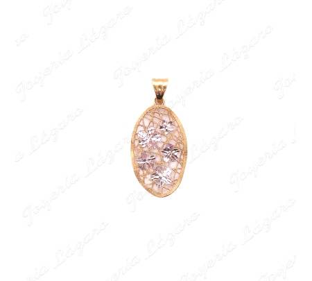 COLGANTE 18KTS BICOLOR 6 FLORES                                                                     