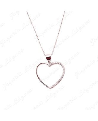 GARGANTILLA PLATA corazon calado 25mm MITAD MICROCIRCO                                              