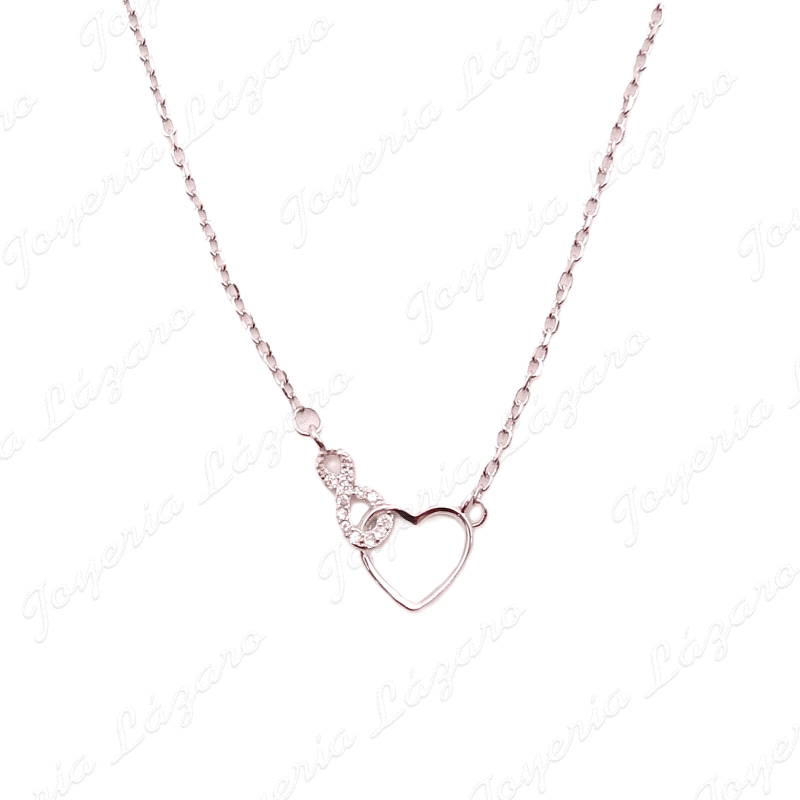 GARGANTILLA PLATACORAZON +INFINITO ENLAZADOS                                                        