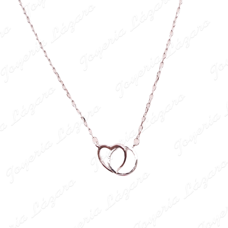 GARGANTILLA PLATA CORAZON +ALIANZA ENLAZADAS                                                        