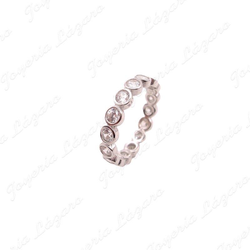 SORTIJA PLATA ALIANZA CIRCONITAS BOCELADAS                                                          