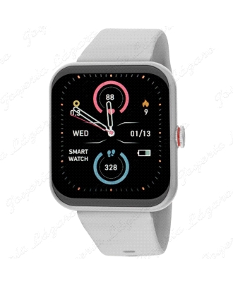 NOWLEY SMART WATCH/BAND CUADRDADO GRIS CORREA SILICONA