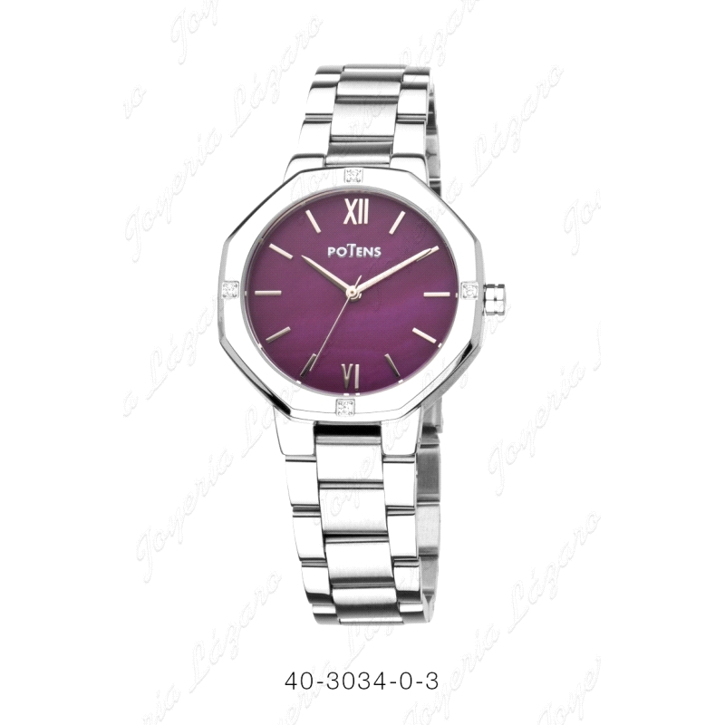 POTENS RELOJ SRA. CAJA PRISMA ESF. MORADA COLEC. NEW YORK