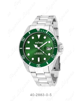 POTENS RELOJ CABALLERO ESF. VERDE+BISEL 200M. COLECC. BORA BORA.
