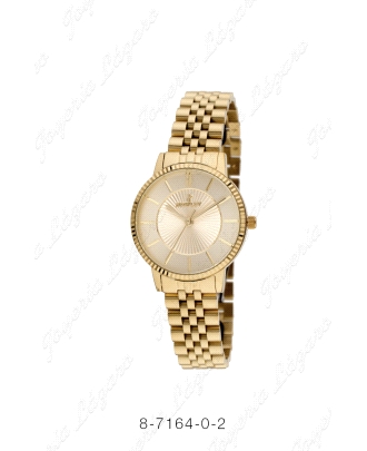NOWLEY RELOJ ACERO CHIC SEÑORA DORADO BISEL TALLADO ESFERA DISEÑO