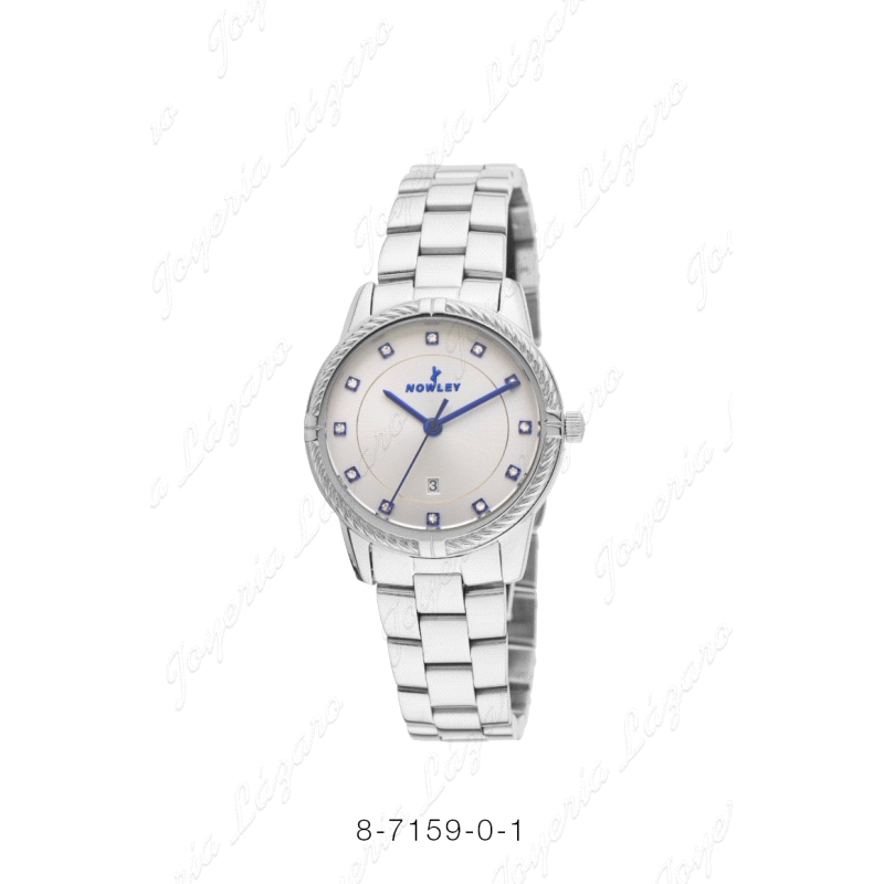 NOWLEY RELOJ CHIC ACERO SEÑORA BISEL TRENZADO + CIRCONITAS