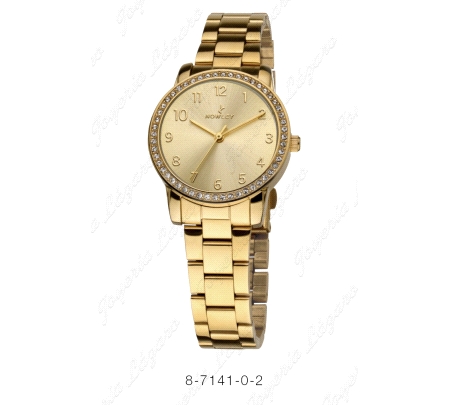 NOWLEY RELOJ SEÑORA CHIC DORADO ESFERA DORADA + CIRCONITAL BISEL