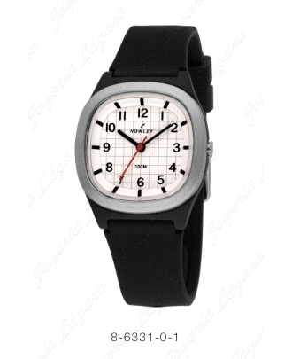 NOWLEY RELOJ RACING ANALOGICO CUADRADO ESFERA BLANCA CORREA SILICON,NG