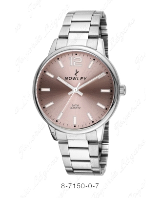 NOWLEY RELOJ CAB. ACERO ESF. SALMON