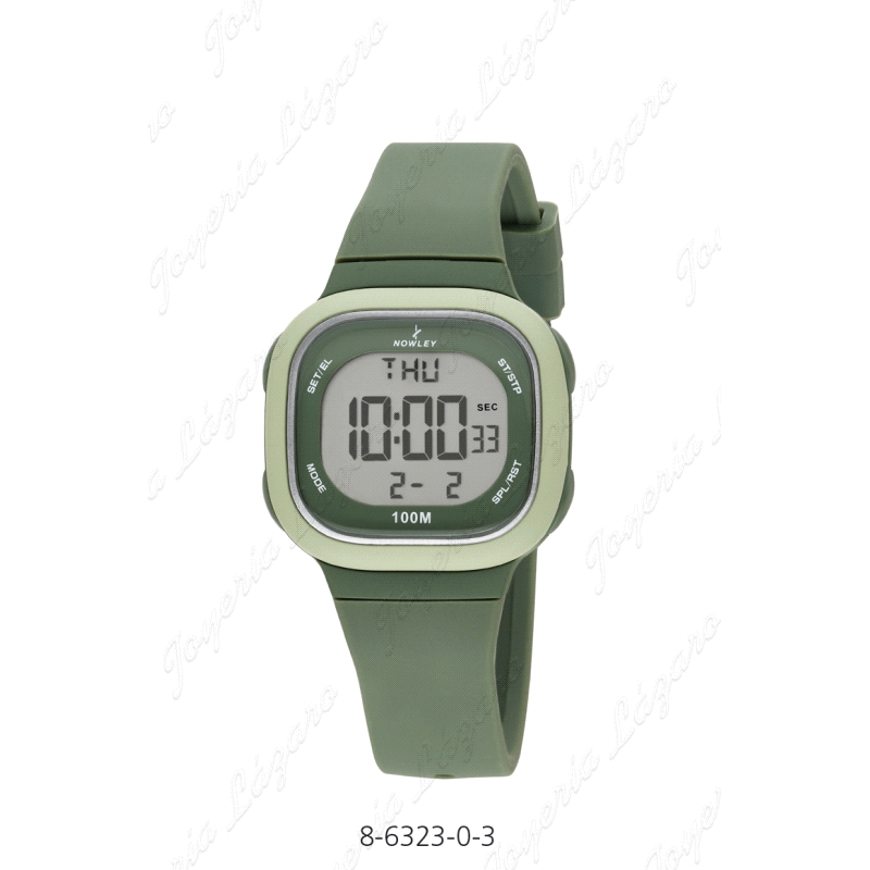 NOWLEY RELOJ DIGITAL CUADRADO VERDE