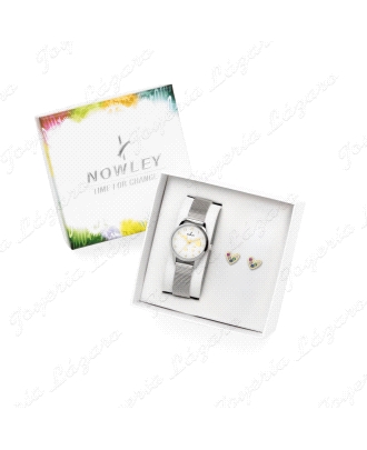NOWLEY RELOJ PACK COMU. REL0J+PENDIENTES PLATA DORADO