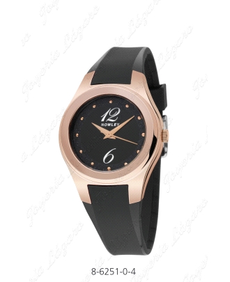 NOWLEY RELOJ SRA. CAJA ROSA ESF. NEGRA CORREA SILICONA INTEGRADA