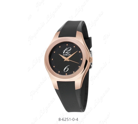 NOWLEY RELOJ SRA. CAJA ROSA ESF. NEGRA CORREA SILICONA INTEGRADA