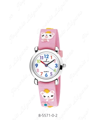 NOWLEY RELOJ KIDS ROSA CLARO OSITO FLORES