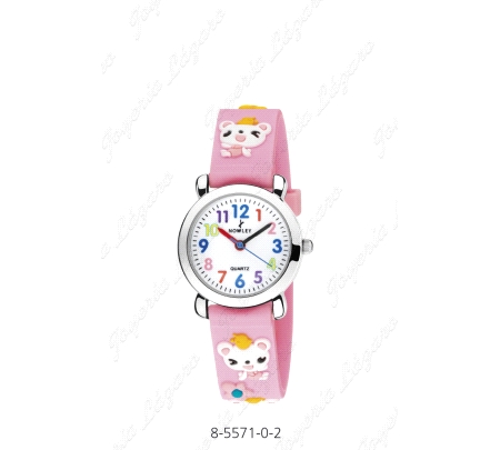 NOWLEY RELOJ KIDS ROSA CLARO OSITO FLORES