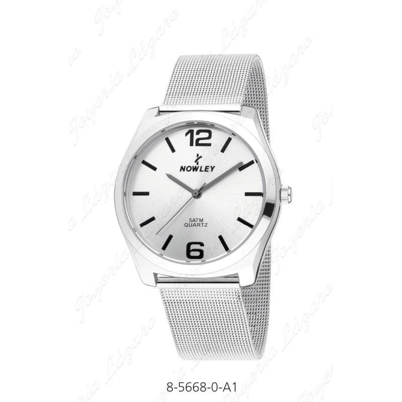 NOWLEY RELOJ CHIC CABALLERO PLATEADO ESF. PLATA ESTERILLA