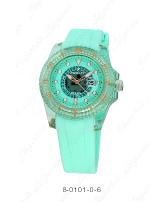 NOWLEY RELOJ NUDE PEQUEÑO CAJA TRANSPARENTE VERDE MENTA