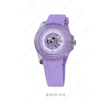 NOWLEY RELOJ NUDE PEQUEÑO CAJA TRANSPARENTE LILA