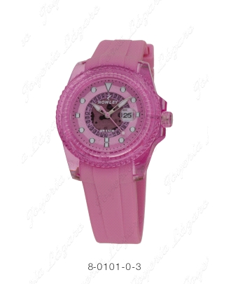 NOWLEY RELOJ NUDE PEQUEÑO CAJA TRANSPARENTE ROSA