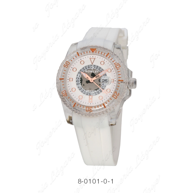 NOWLEY RELOJ NUDE PEQUEÑO CAJA TRANAPARENTE  BLANCO
