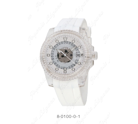 NOWLEY RELOJ NUDE CAJA TRANSPARENTE BLANCO GRANDE