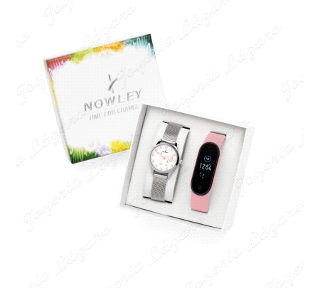 NOWLEY RELOJ PACK NIÑA,ANALOGICO + SMART BAND ROSA