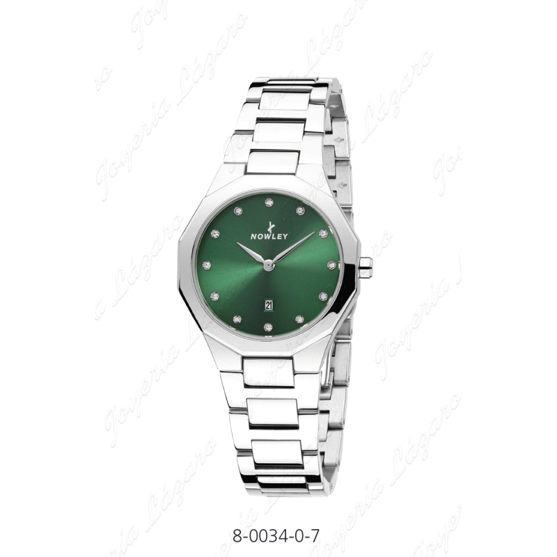 NOWLEY RELOJ PRISMA SEÑORA ESFERA VERDE