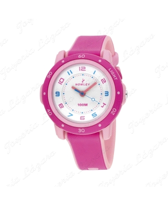 NOWLEY RELOJ FUCSIA/ROSA+LUZ+100M