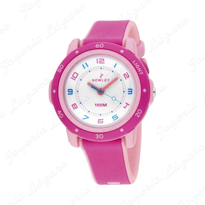 NOWLEY RELOJ FUCSIA/ROSA+LUZ+100M