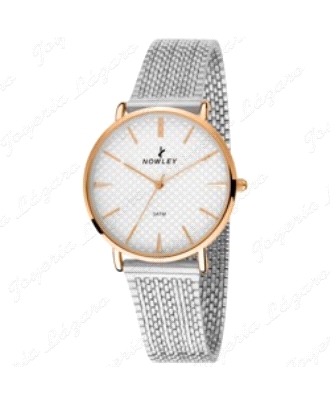 NOWLEY RELOJ VINTAGE SRA. MALLA ESFERA BLANCA