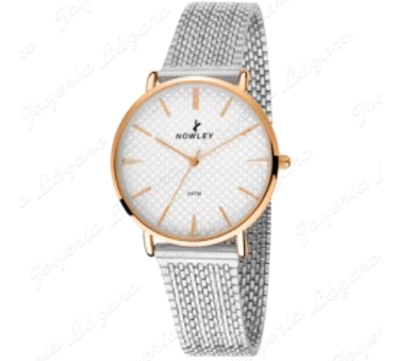 NOWLEY RELOJ VINTAGE SRA. MALLA ESFERA BLANCA