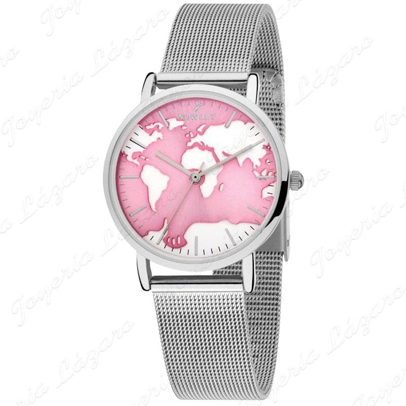 NOWLEY RELOJ TRAVEL CHIC  ROSA/PLATA