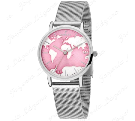 NOWLEY RELOJ TRAVEL CHIC  ROSA/PLATA