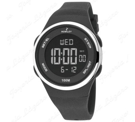 RELOJ NOWLEY NEGRO CROMO