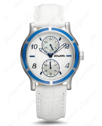 DUWARD RELOJ SRA.  ESF. BLANCA MULTIFUNCION, CORREA PIEL BLANCA