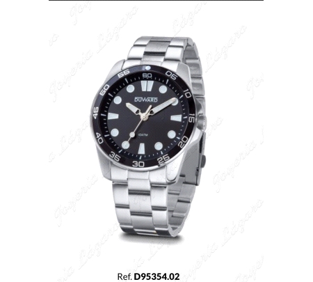 DUWARD RELOJ CABALLERO ACERO ESF. Y BISEL NEGRO SEÑALES BL