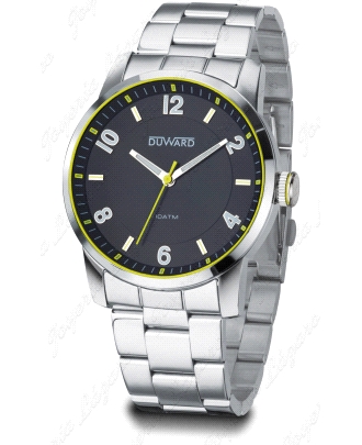 DUWARD RELOJ CABALLERO ACERO ESF. NEGRA FIO AMARILLO