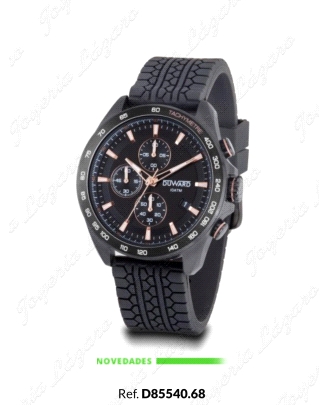 DUWARD RELOJ CABALLERO CORREA SILICONA CAJA Y ESF. NEGRA