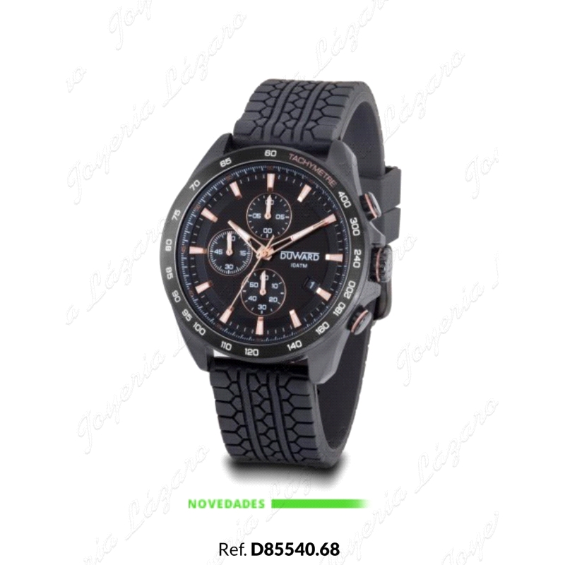 DUWARD RELOJ CABALLERO CORREA SILICONA CAJA Y ESF. NEGRA